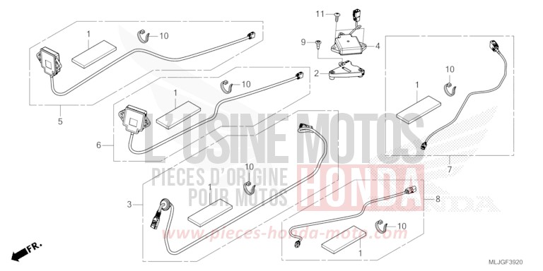 ENSEMBLE ANTENNE/JEU DE CORDONS de Gold Wing CANDY ARDENT RED (R367) 2026